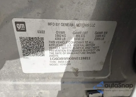 2022 Cadillac Ct4 Premium Luxury from USA, damaged, VIN 1G6DB5RK6N0119811